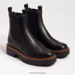 jp Sam Edelman 女性 ラグナチェルシーブーツ 黒い革 4NFV0P459 履物