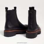jp Sam Edelman 女性 ラグナチェルシーブーツ 黒い革 4NFV0P459 履物 - Image 7