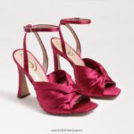 jp Sam Edelman 女性 ラベンダーのストラップヒール ラズベリーサテン 4NFV0P949 履物