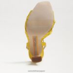 jp Sam Edelman 女性 ラベンダーのストラップヒール 黄土色のサテン 4NFV0P947 履物 - Image 6
