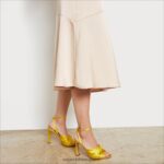 jp Sam Edelman 女性 ラベンダーのストラップヒール 黄土色のサテン 4NFV0P947 履物 - Image 8