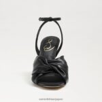 jp Sam Edelman 女性 ラベンダーのストラップヒール 黒い革 4NFV0P951 履物 - Image 3