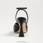 jp Sam Edelman 女性 ラベンダーのストラップヒール 黒い革 4NFV0P951 履物 - Image 5