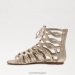 jp Sam Edelman 女性 ララグラディエーターサンダル 金箔 4NFV0P945 履物 - Image 4