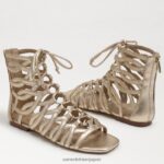 jp Sam Edelman 女性 ララグラディエーターサンダル 金箔 4NFV0P945 履物 - Image 7