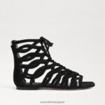 jp Sam Edelman 女性 ララグラディエーターサンダル 黒いスエード 4NFV0P946 履物 - Image 2