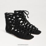 jp Sam Edelman 女性 ララグラディエーターサンダル 黒いスエード 4NFV0P946 履物