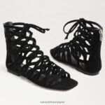 jp Sam Edelman 女性 ララグラディエーターサンダル 黒いスエード 4NFV0P946 履物 - Image 7