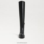 jp Sam Edelman 女性 リディア・オーバー・ザ・ニー・ブーツ 黒い革 4NFV0P879 履物 - Image 3