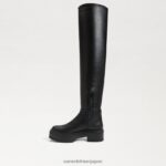 jp Sam Edelman 女性 リディア・オーバー・ザ・ニー・ブーツ 黒い革 4NFV0P879 履物 - Image 4