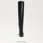 jp Sam Edelman 女性 リディア・オーバー・ザ・ニー・ブーツ 黒い革 4NFV0P879 履物 - Image 5