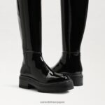 jp Sam Edelman 女性 リディア・オーバー・ザ・ニー・ブーツ ブラックパテント 4NFV0P880 履物 - Image 7