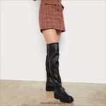 jp Sam Edelman 女性 リディア・オーバー・ザ・ニー・ブーツ 黒い革 4NFV0P879 履物 - Image 8