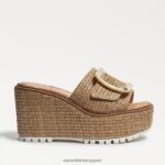 jp Sam Edelman 女性 リヴィ エスパドリーユ ウェッジ サンダル ダークナチュラル 4NFV0P339 履物 - Image 2