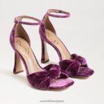 jp Sam Edelman 女性 ルシア アンクルストラップ オープントゥ ヒール ディープオーキッドベルベット 4NFV0P874 履物