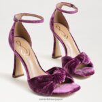 jp Sam Edelman 女性 ルシア アンクルストラップ オープントゥ ヒール ディープオーキッドベルベット 4NFV0P874 履物 - Image 7