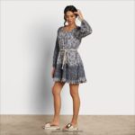 jp Sam Edelman 女性 レイニーミニドレス 青い花柄 4NFV0P1204 衣服 - Image 2
