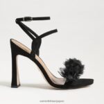 jp Sam Edelman 女性 レイラニ ストラップヒール 黒いスエード 4NFV0P953 履物 - Image 2