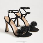 jp Sam Edelman 女性 レイラニ ストラップヒール 黒いスエード 4NFV0P953 履物