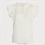 jp Sam Edelman 女性 レイ半袖トップ クチナシ 4NFV0P1175 衣服 - Image 5
