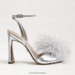 jp Sam Edelman 女性 レオンフェザーヒール 銀 4NFV0P850 履物 - Image 2