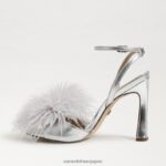 jp Sam Edelman 女性 レオンフェザーヒール 銀 4NFV0P850 履物 - Image 4