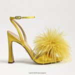 jp Sam Edelman 女性 レオンフェザーヒール 黄土色のサテン 4NFV0P849 履物 - Image 2