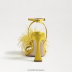 jp Sam Edelman 女性 レオンフェザーヒール 黄土色のサテン 4NFV0P849 履物 - Image 5