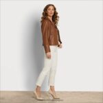 jp Sam Edelman 女性 レザーモトジャケット コニャック 4NFV0P1180 衣服 - Image 2