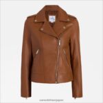 jp Sam Edelman 女性 レザーモトジャケット コニャック 4NFV0P1180 衣服 - Image 5