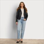 jp Sam Edelman 女性 レザーモトジャケット 黒 4NFV0P1179 衣服