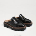 jp Sam Edelman 女性 レノンラグソールミュール 黒い革 4NFV0P465 履物