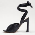 jp Sam Edelman 女性 レノーラ ストラップヒールサンダル 黒い革 4NFV0P868 履物 - Image 4