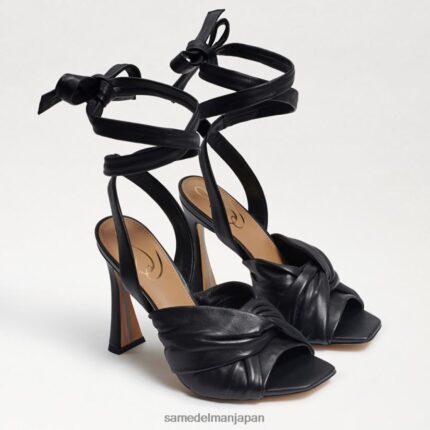 jp Sam Edelman 女性 レノーラ ストラップヒールサンダル 黒い革 4NFV0P868 履物