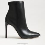 jp Sam Edelman 女性 レンリー ブーティ ヒール 黒い革 4NFV0P831 履物 - Image 2