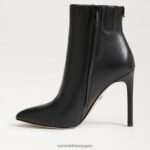 jp Sam Edelman 女性 レンリー ブーティ ヒール 黒い革 4NFV0P831 履物 - Image 4