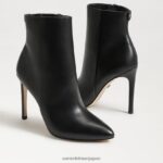 jp Sam Edelman 女性 レンリー ブーティ ヒール 黒い革 4NFV0P831 履物 - Image 7