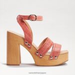 jp Sam Edelman 女性 ロザリンド プラットフォームヒールサンダル テラローズワニ 4NFV0P801 履物 - Image 2