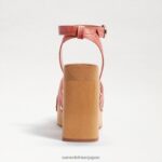 jp Sam Edelman 女性 ロザリンド プラットフォームヒールサンダル テラローズワニ 4NFV0P801 履物 - Image 5