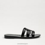 jp Sam Edelman 女性 ローリエ スライド サンダル 黒光沢 4NFV0P222 履物 - Image 2