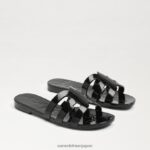 jp Sam Edelman 女性 ローリエ スライド サンダル 黒光沢 4NFV0P222 履物