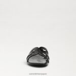 jp Sam Edelman 女性 ローリエ スライド サンダル 黒光沢 4NFV0P222 履物 - Image 3