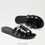 jp Sam Edelman 女性 ローリエ スライド サンダル 黒光沢 4NFV0P222 履物 - Image 7