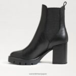 jp Sam Edelman 女性 ローリンズチェルシーブーツ 黒い革 4NFV0P749 履物 - Image 4