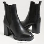 jp Sam Edelman 女性 ローリンズチェルシーブーツ 黒い革 4NFV0P749 履物 - Image 7