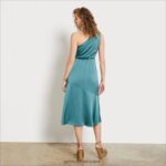 jp Sam Edelman 女性 ワンショルダーミディド​​レス インダストリアルグリーン 4NFV0P1219 衣服 - Image 4