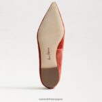 jp Sam Edelman 女性 ワンダ ポインテッドトゥフラット キャニオンオレンジベルベット 4NFV0P475 履物 - Image 6