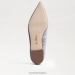 jp Sam Edelman 女性 ワンダ ポインテッドトゥフラット スモーキーブルーベルベット 4NFV0P474 履物 - Image 6