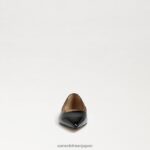 jp Sam Edelman 女性 ワンダ ポインテッドトゥフラット ブラックパテント 4NFV0P483 履物 - Image 3