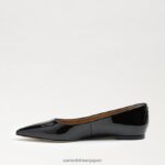 jp Sam Edelman 女性 ワンダ ポインテッドトゥフラット ブラックパテント 4NFV0P483 履物 - Image 4